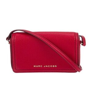 Marc Jacobs Red Leather Wallet Crossbody Bag Small Mini Phone Pouch